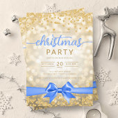 Gouden Winter Glam Company Xmas Blue Ribbon Kaart
