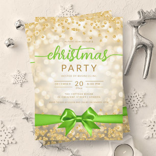 Gouden Winter Glam Company Xmas Green Ribbon Kaart