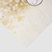 Gouden Winter Glitter Licht Monogram Letter Initia Tissuepapier (Detail)