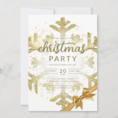 Gouden Winter Glitter Sneeuw Bedrijf Kerstlint Kaart (Voorkant)