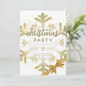 Gouden Winter Glitter Sneeuw Bedrijf Kerstlint Kaart (Staand voorkant)