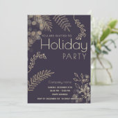 Gouden winter groen corporate Vakantie partij Kaart (Staand voorkant)