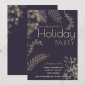 Gouden winter groen corporate Vakantie partij Kaart (Voorkant / Achterkant)