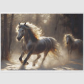 Gouden Winter Hengsten Decoupage Tissuepapier (Voorkant)