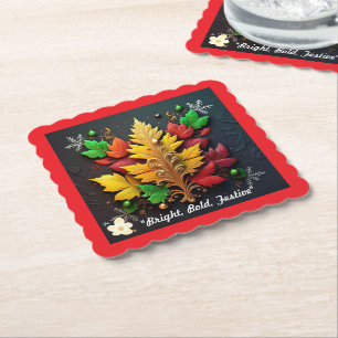 Gouden Winter Joy Kartonnen Onderzetters