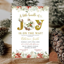 Gouden Winter Kerst Ornamenten Joy Baby shower
