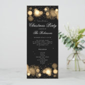 Gouden Winter Kerstfeest Uitnodigen Programma & Me (Staand voorkant)