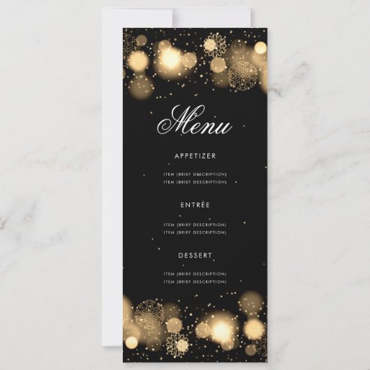 Gouden Winter Kerstfeest Uitnodigen Programma & Me (Achterkant)