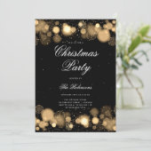 Gouden Winter Kerstfeest Uitnodigen Programma & Me (Staand voorkant)