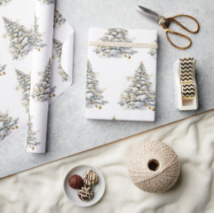 Gouden Winter Pine Tree Cadeaupapier