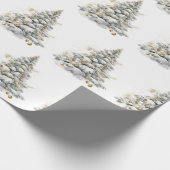 Gouden Winter Pine Tree Cadeaupapier (Hoek)