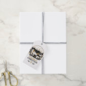 Gouden Winter Silhouet 1 Cadeaulabel (Met Touw)