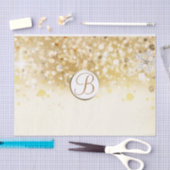 Gouden Winter Sparkle Lights Monogram Letter Initi Tissuepapier (Craft)