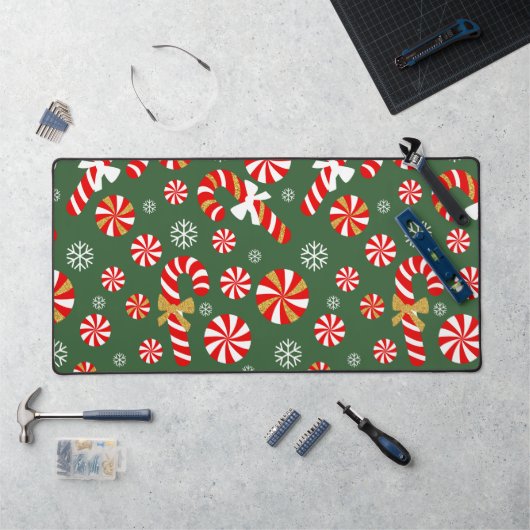 Gouden Winter Sweet Snowfall Candy Cane Bureaumat (Werkstation)