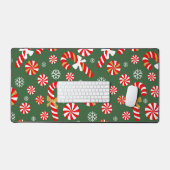 Gouden Winter Sweet Snowfall Candy Cane Bureaumat (Keyboard & Muis)