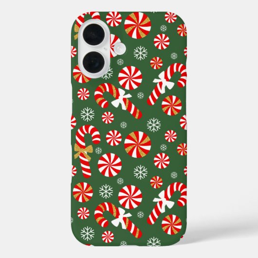 Gouden Winter Sweet Snowfall Candy Cane Case-Mate iPhone Case (Achterkant)