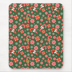 Gouden Winter Sweet Snowfall Candy Cane Muismat