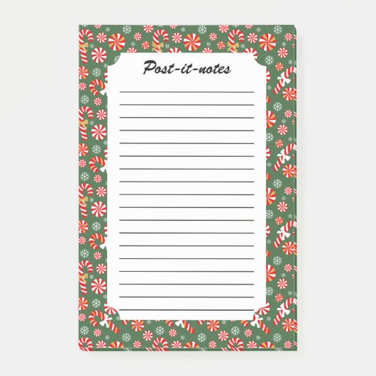 Gouden Winter Sweet Snowfall Candy Cane Post-it® Notes (Voorkant)