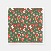 Gouden Winter Sweet Snowfall Candy Cane Servet (Voorkant)