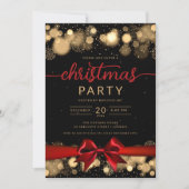 Gouden Winter Wonderland Bedrijfs Kerstfeest Rode  Kaart (Voorkant)