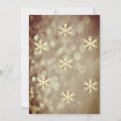 Gouden winter wonderland bokeh sneeuwvlokken kaart (Achterkant)