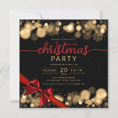 Gouden Winter Wonderland Company Xmas Red Ribbon Kaart (Voorkant)