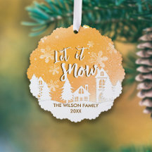 Gouden Winter Wonderland Laat het Sneeuwen Kerstva