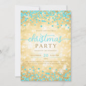 Gouden Winter Zilveren Diamanten Kerst Turquoise Kaart (Voorkant)