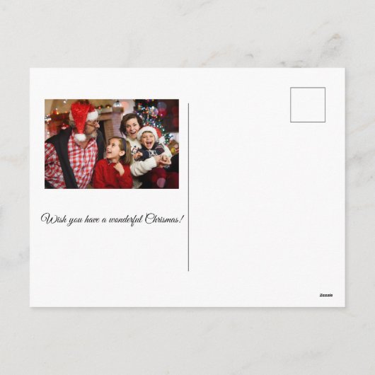 Gouden Winteravond Koppel Sneeuwbol Bos Thuis Feestdagenkaart (Achterkant)