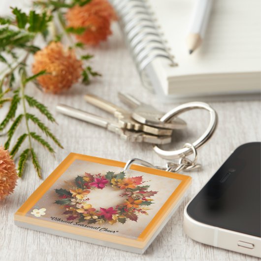 "Gouden winterbloemen" Sleutelhanger (Voorkant Rechts)