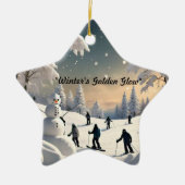 "Gouden Wintergloed" Keramisch Ornament (Voorkant)