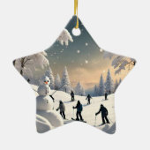 "Gouden Wintergloed" Keramisch Ornament (Achterkant)