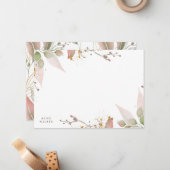 gouden wintergroen van zachte waterverf notitiekaartje (Voorkant / Achterkant in situ)