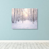 Gouden winterlicht canvas afdruk (Insitu (Houten vloer))