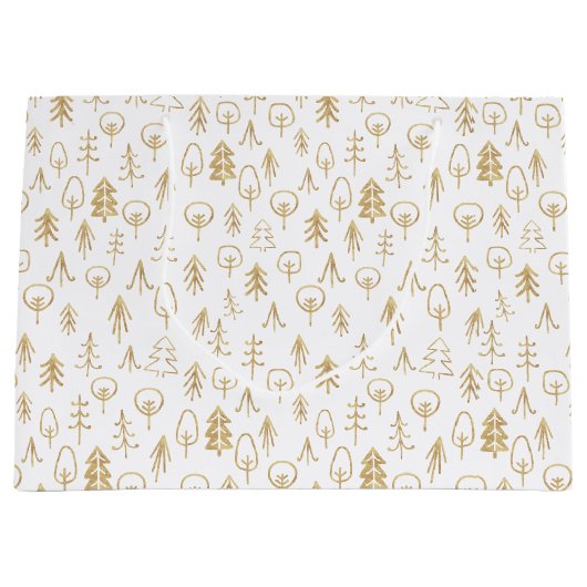  gouden winterpatroon White - grote cadeautas (Voorkant)