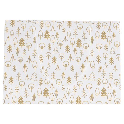  gouden winterpatroon White - grote cadeautas (Achterkant)