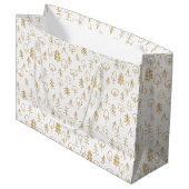  gouden winterpatroon White - grote cadeautas (Voorkant Gekanteld)