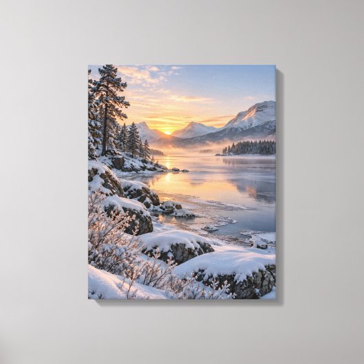Gouden Winterse Stilte Canvas Afdruk (Voorkant)