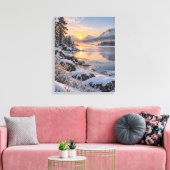 Gouden Winterse Stilte Canvas Afdruk (Insitu (Woonkamer))