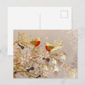 Gouden wintersneeuw - Kerstmis Aankondigingskaart (Voorkant / Achterkant)