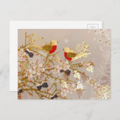 Gouden wintersneeuw - Kerstmis Briefkaart (Voorkant / Achterkant)