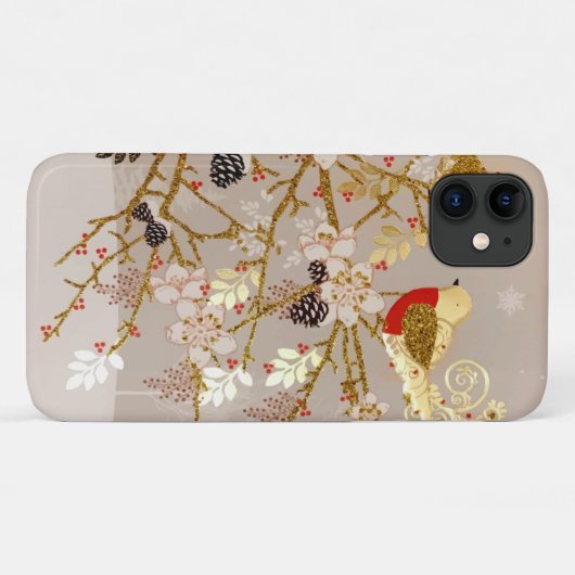 Gouden wintersneeuw - Kerstmis Case-Mate iPhone Case (Achterkant (horizontaal))