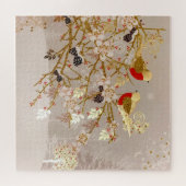 Gouden wintersneeuw - Kerstmis Legpuzzel (Horizontaal)