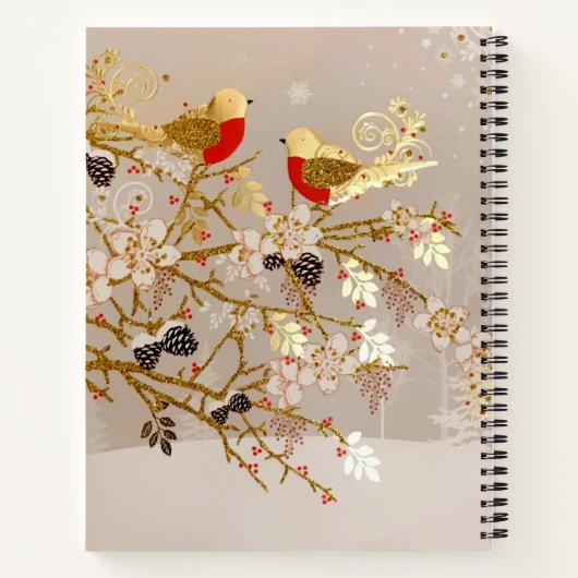 Gouden wintersneeuw - Kerstmis Notitieboek (Achterkant)