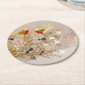 Gouden wintersneeuw - Kerstmis Ronde Kartonnen Onderzetter (Gebogen)