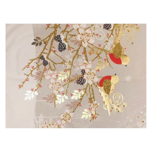 Gouden wintersneeuw - Kerstmis Tafelkleed (Voorkant (Horizontaal))