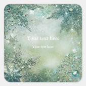 gouden wintersnevelvlokken sticker etiket (Voorkant)