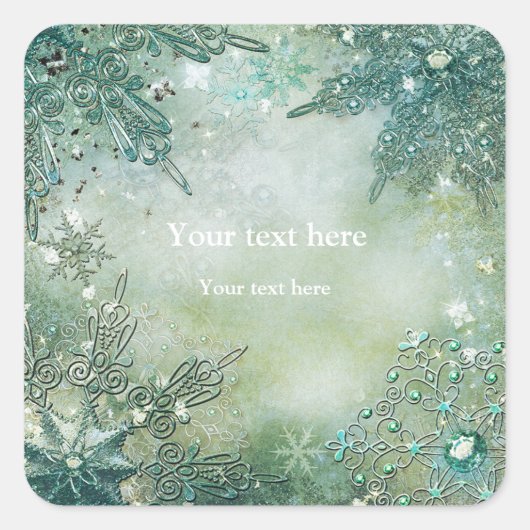  gouden wintersnevelvlokken sticker etiket (Voorkant)