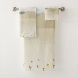 gouden winterzonneschermen voor de berging van het bad handdoek