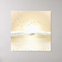 gouden winterzonneschermen voor de berging van het canvas afdruk